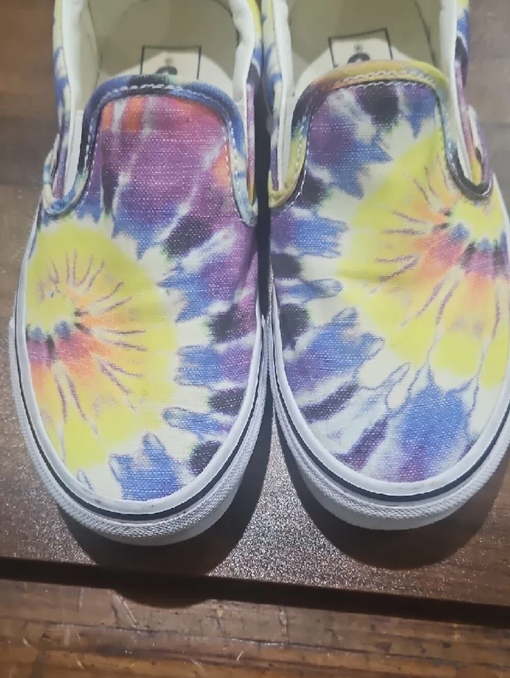Vans Kids Tie-Dye Slip-On Sneakers - Yellow, Purple & Blue
